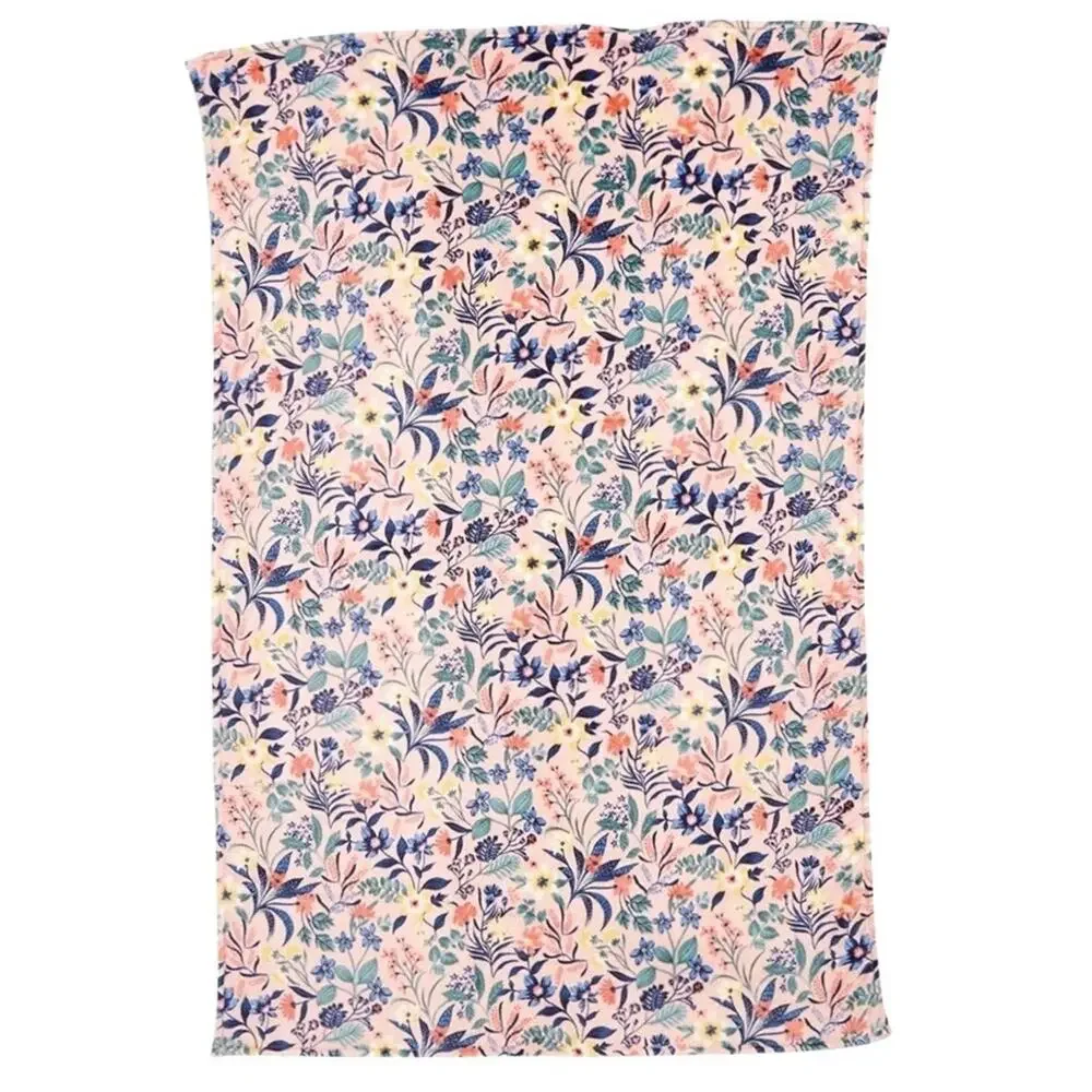 Vera Bradley Paradise Coral Throw Blanket Floral NWT Flowers Garden Light Pink